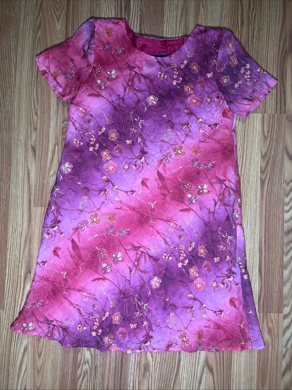 Vintage Pink & Purple Floral Mini Dress
